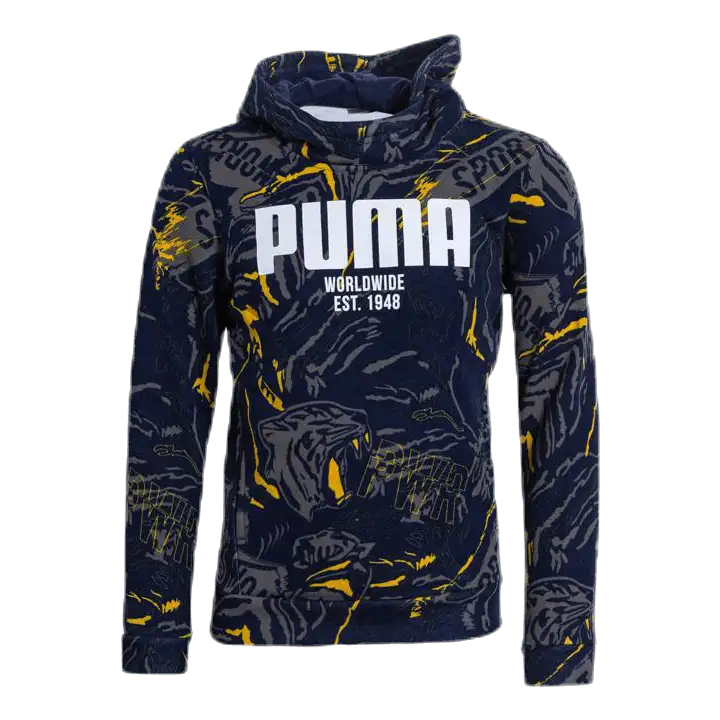 Alpha AOP Hoody Jr Blue
