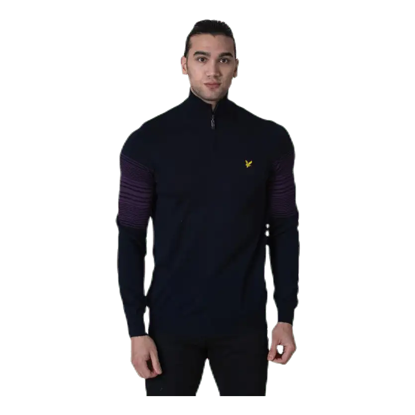 Golf Stripe Quarter Zip Pullover Blue