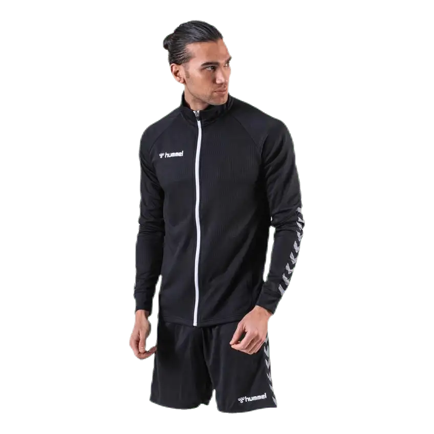 Authentic Poly Zip Jacket White/Black