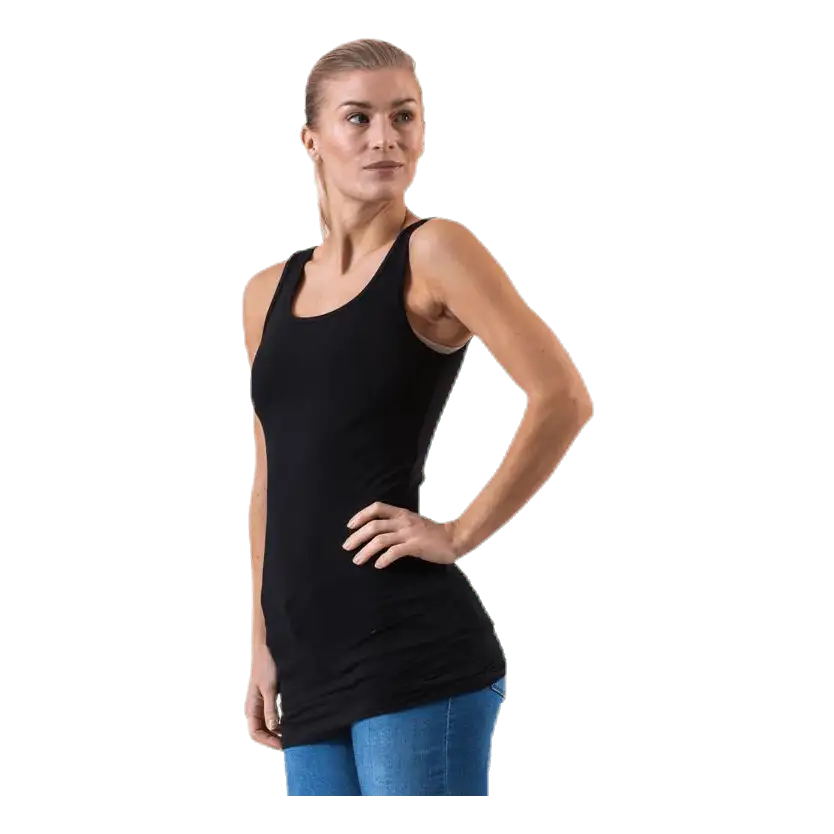 Live Love Long Tank Top Black