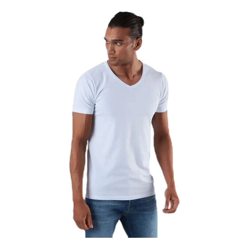 Basic V-Neck Tee S/S White