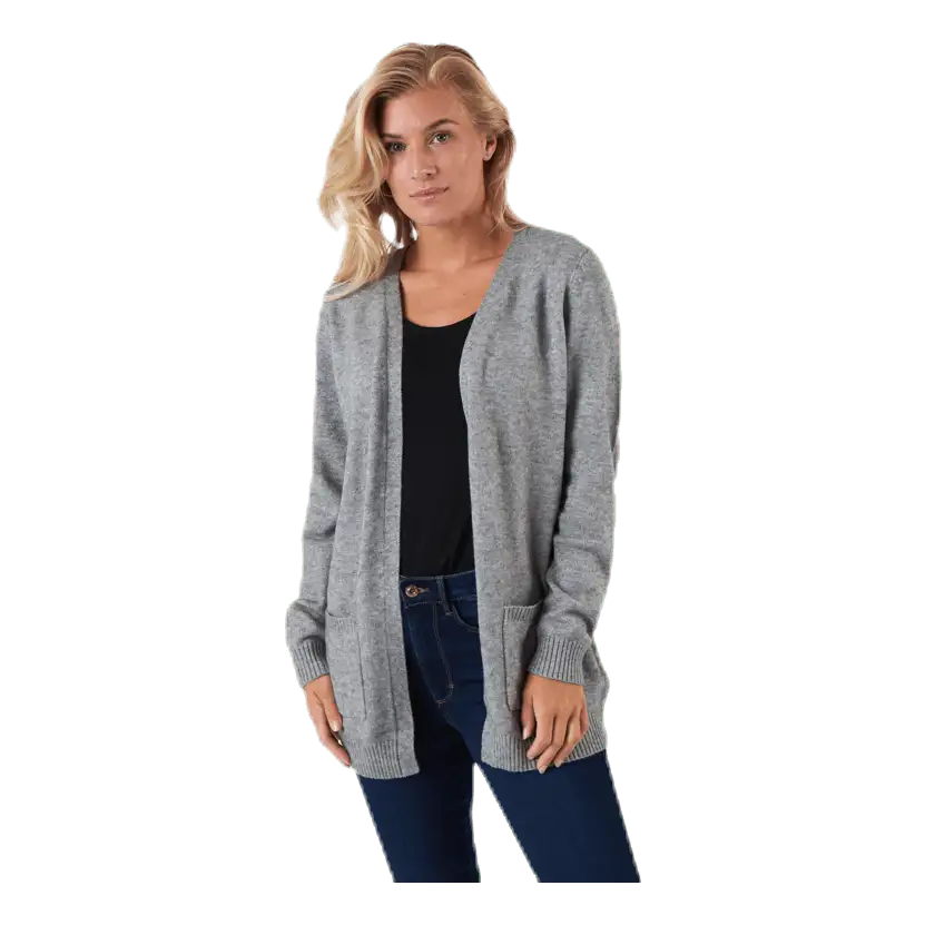 Lesly L/S Open Cardigan Knt Grey