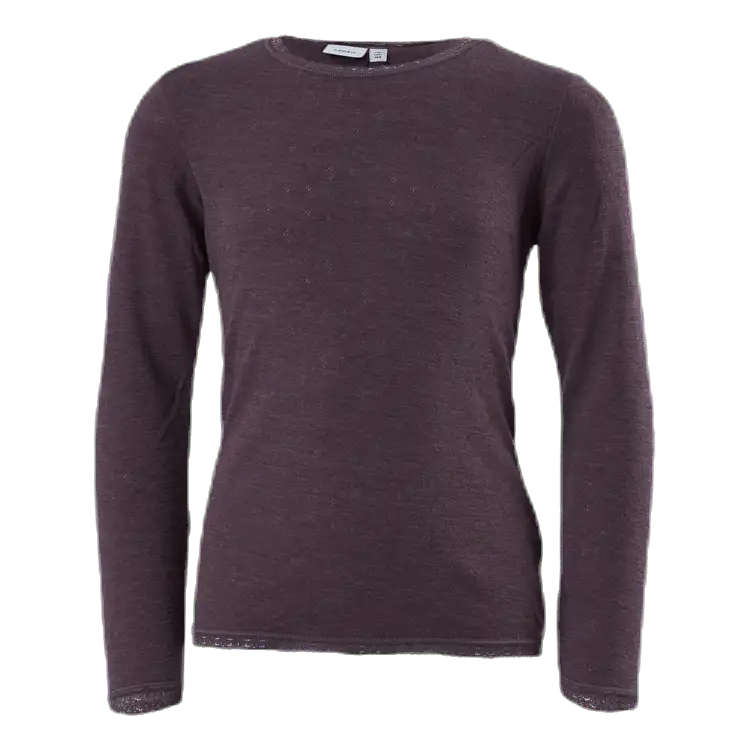 Wang Wool Needle Ls Top Grey