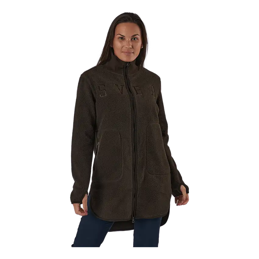 W. Long Pile Zip Sweat Brownie Bit