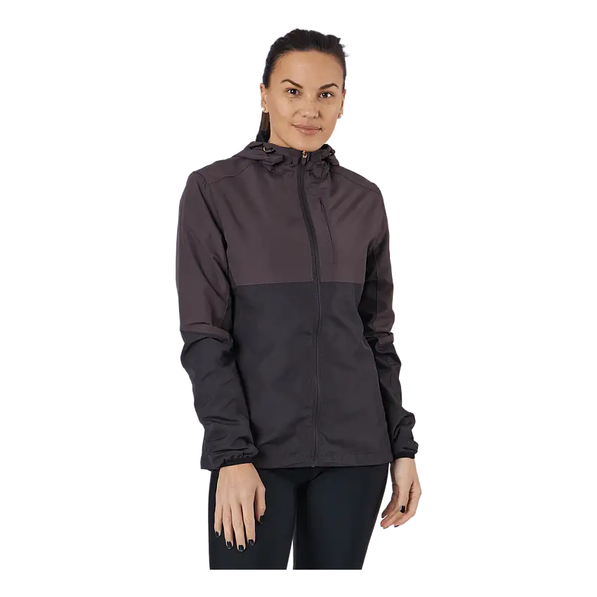 Lassie W Running Jacket With H Black Bean