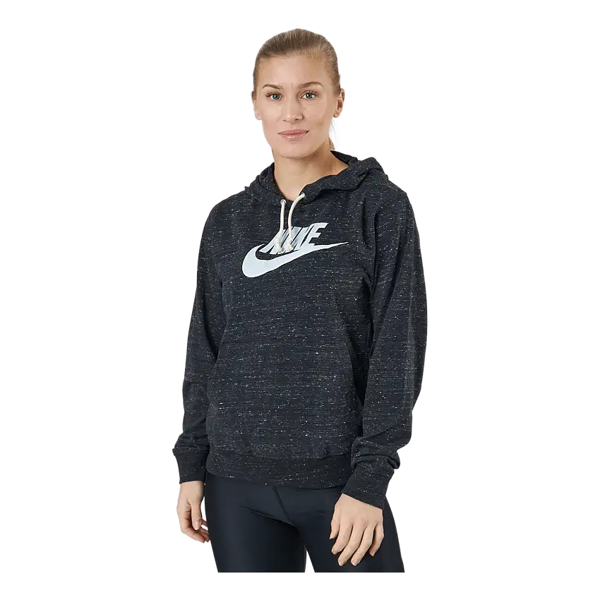 Sportswear Gym Vintage Women's Pullover Hoodie BLACK/WHITE