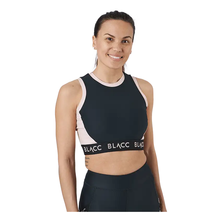 Power X Crop Top Black / Pink
