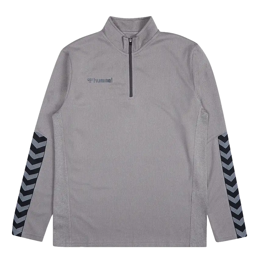 Hmlauthentic Half Zip Sweatshi Grey Melange