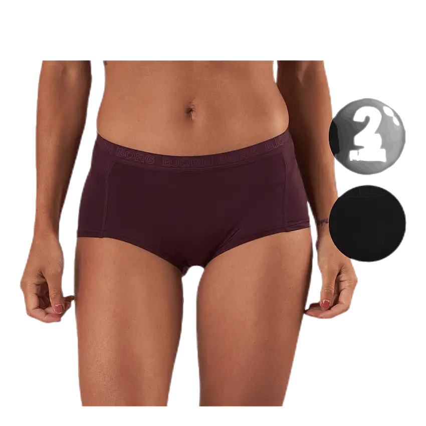 Maia Solid Minishorts 2-Pack Red