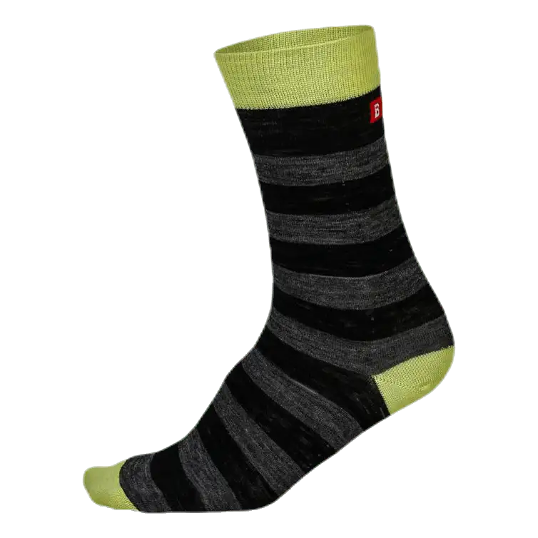Merino Liner Striped Green/Black/Grey