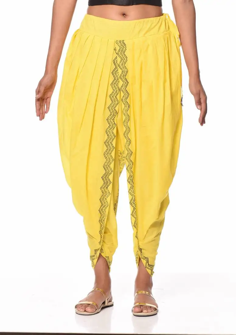 Yellow cotton wedding dhoti salwar