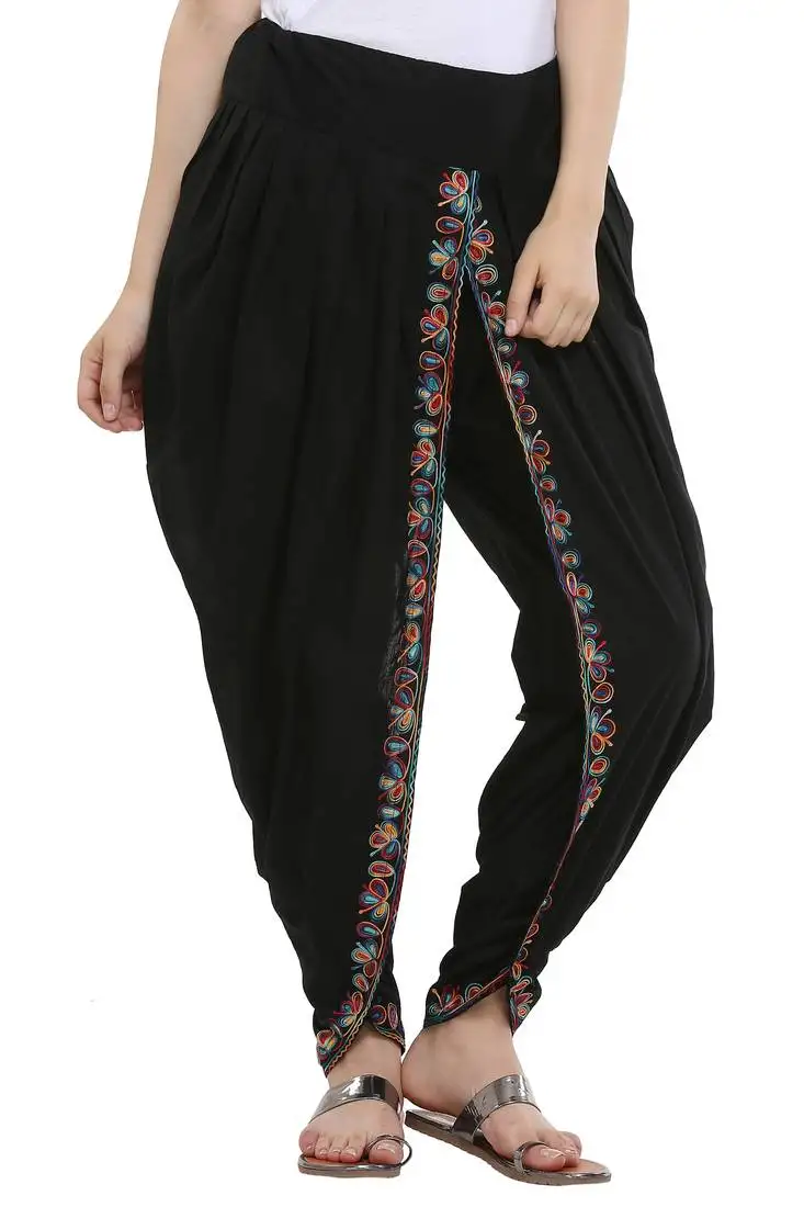 Black cotton embroidery dhoti salwar