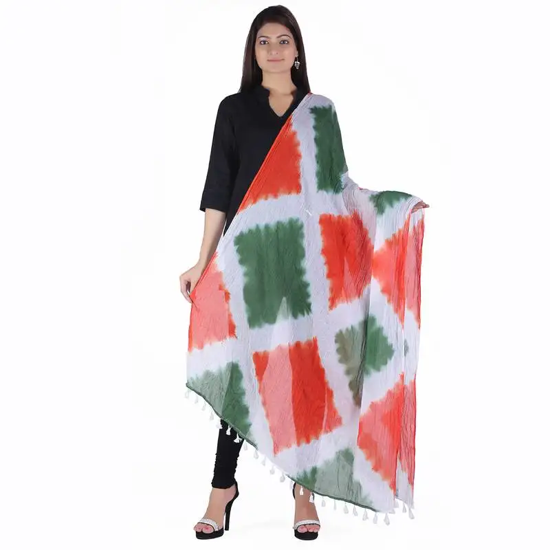 Multicolor dyed cotton dupatta