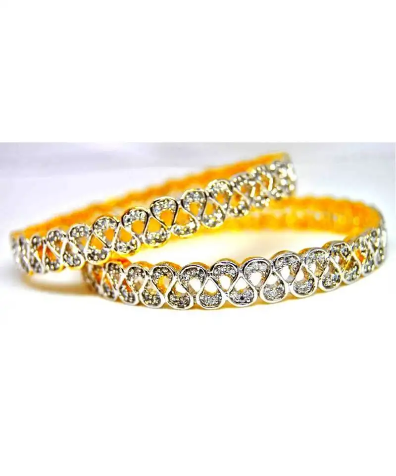 Curved american diamond bangles