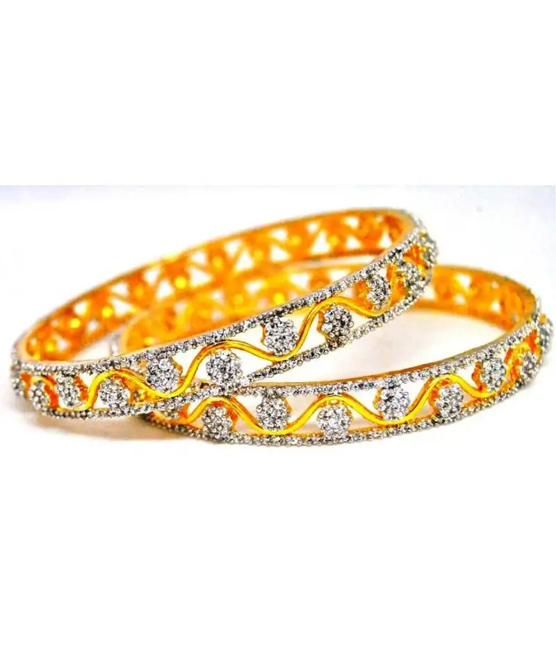 Cloistered flowers diamond bangles