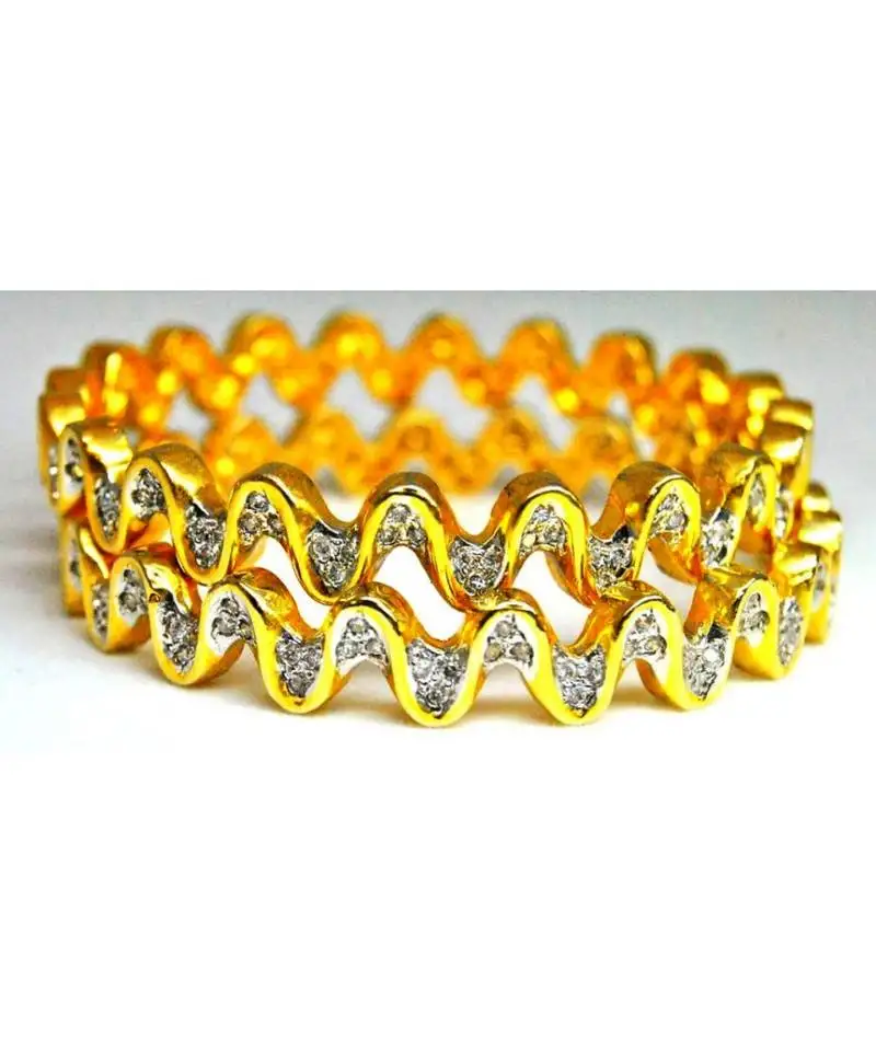Curvy diamond bangles