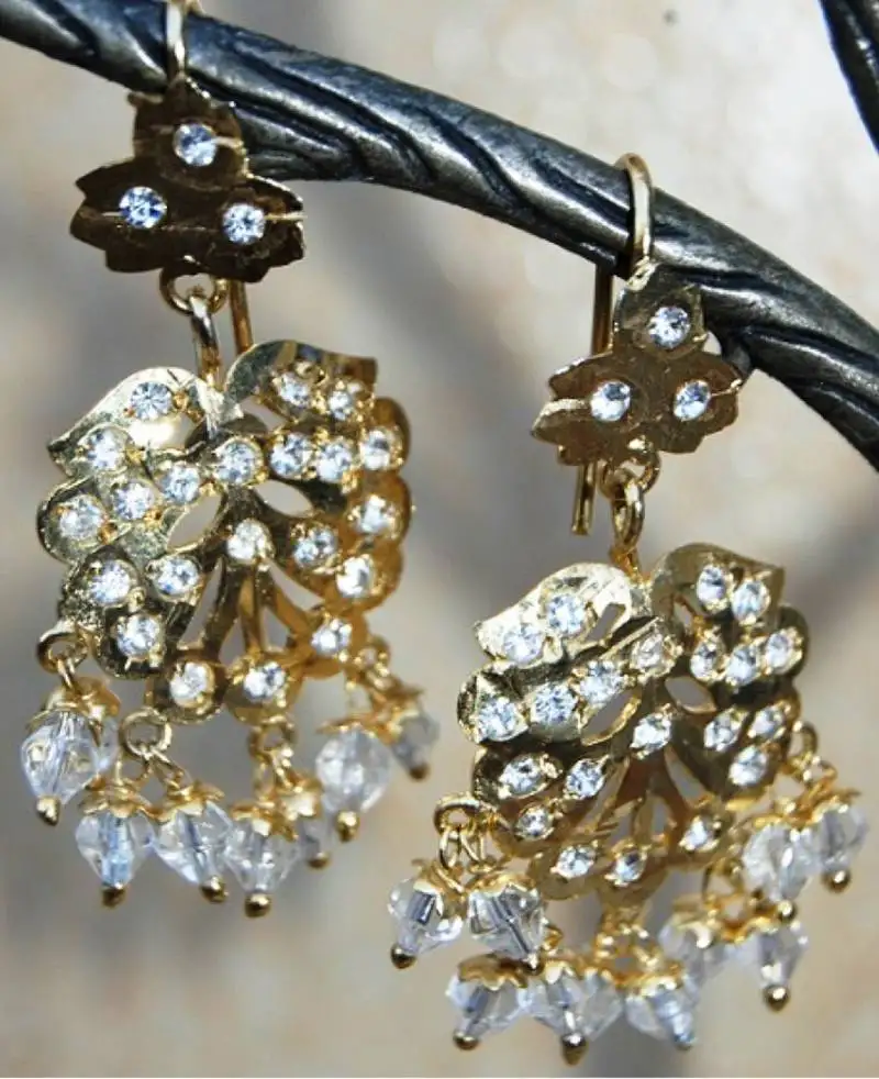 Gold dangler earrings