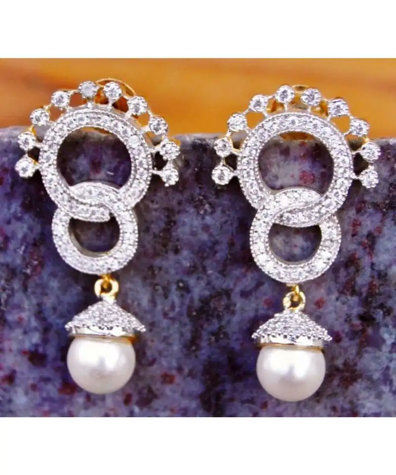 Delicate american diamond dangler earrings
