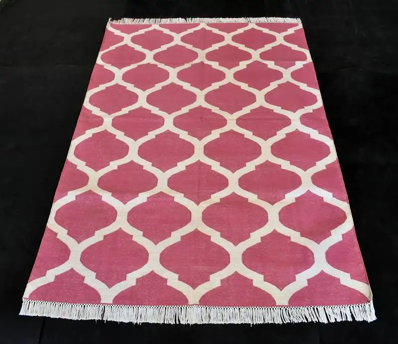 100% cotton sarbaty color rectangle shape matka designer rug