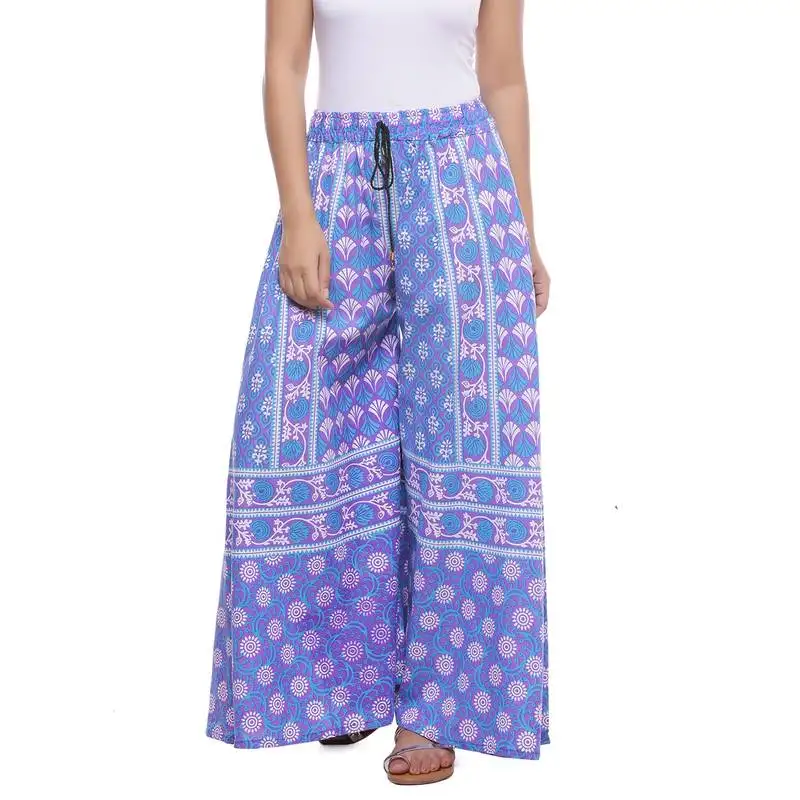 Purple cotton printed palazzo