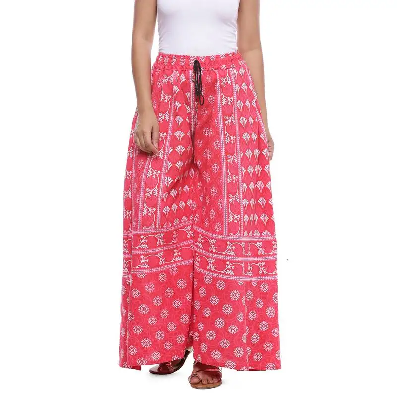 Pink cotton printed palazzo