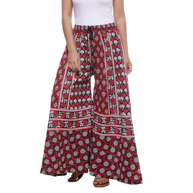 Black cotton printed palazzo