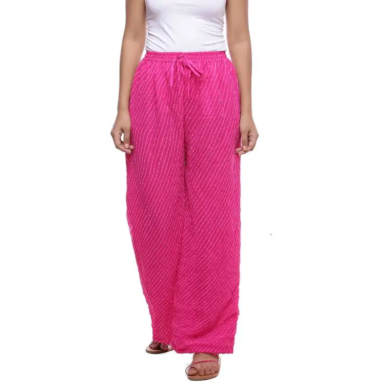 Pink chiffon printed palazzo