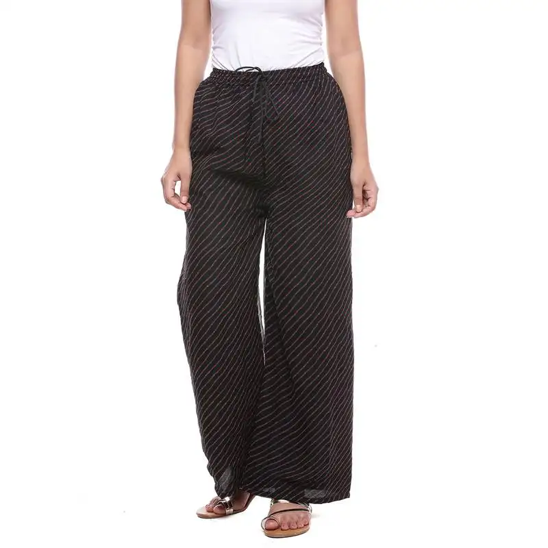 Black chiffon printed palazzo