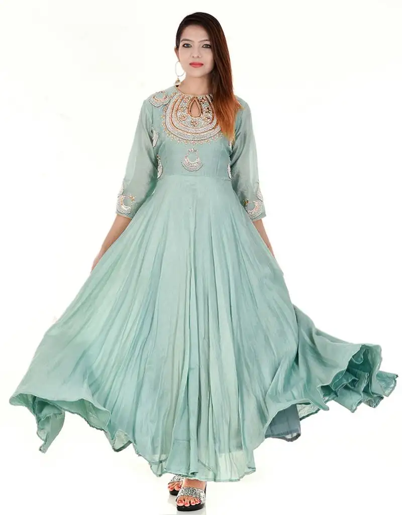 Pista green anarkali dress