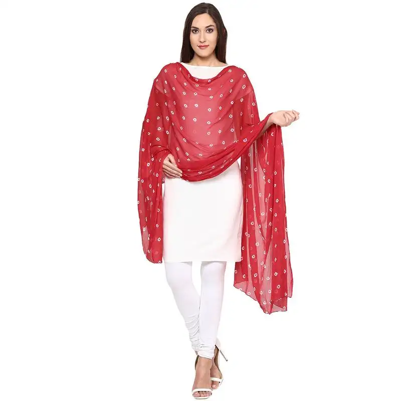 Red bandhej dupatta