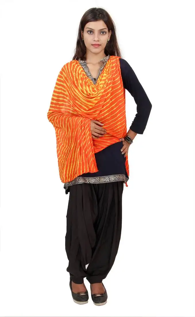 Orange lahariya dupatta