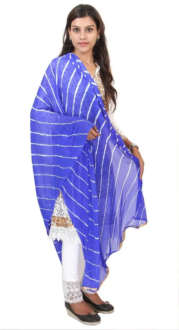 Blue lahariya dupatta