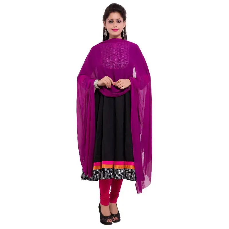 Purple plain dupatta