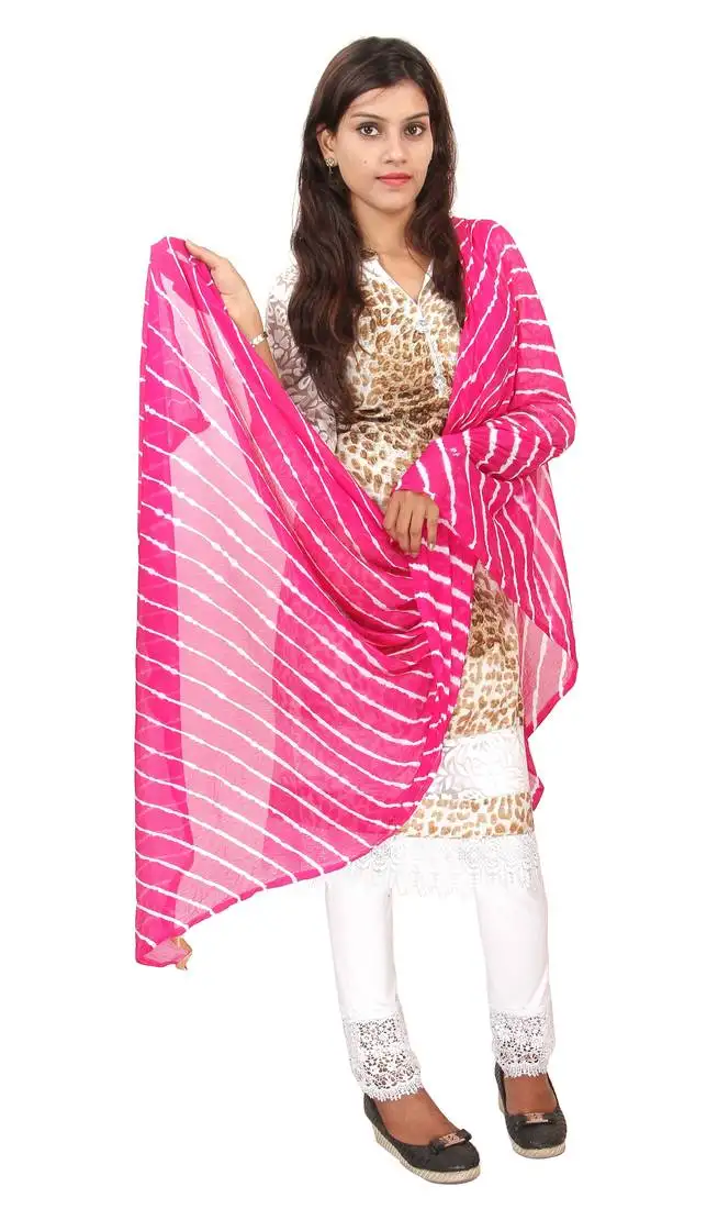 Pink lahariya dupatta