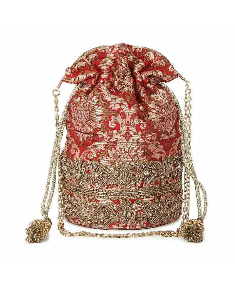 Red brocade potli