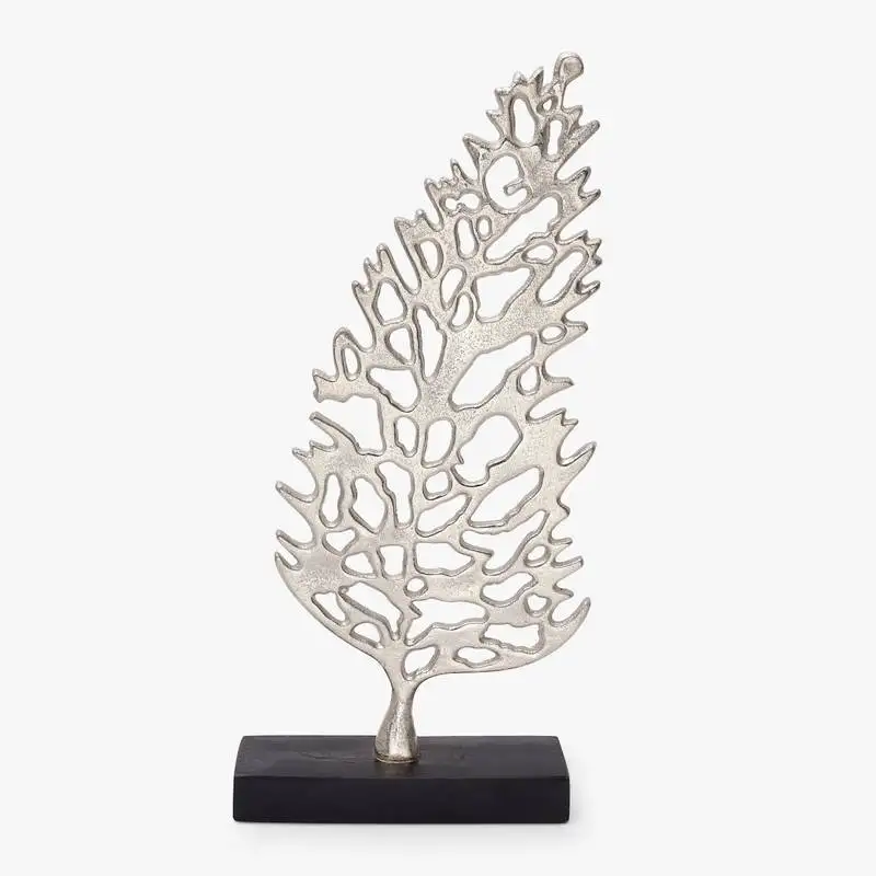Silver tree metal sculpture