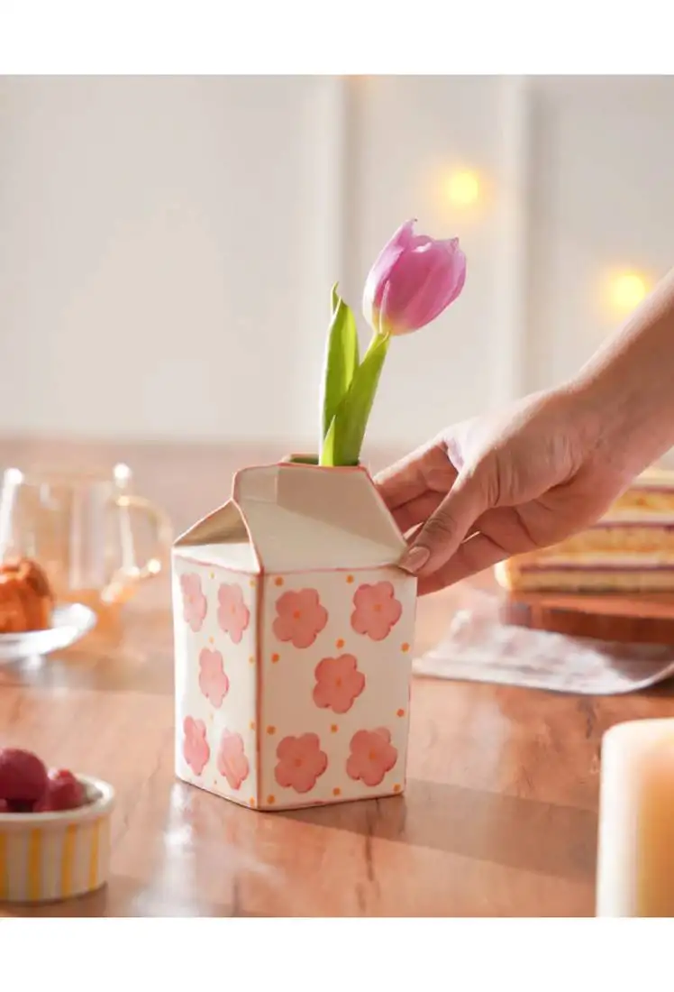 Aboli- milk carton shaped vase ( jug) - stoneware ceramics