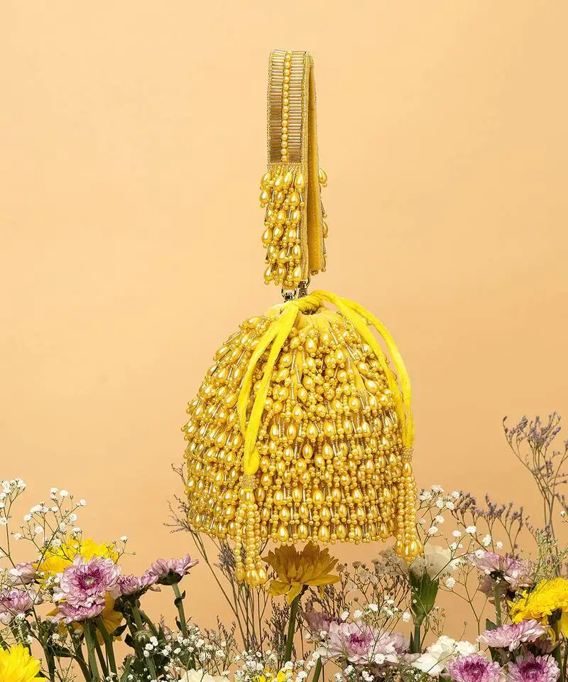 Yellow veda bucket bag