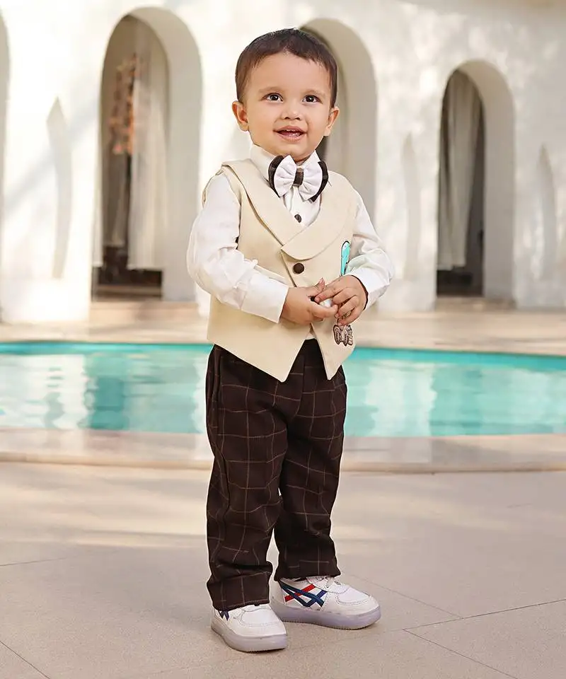 Beige waist coat set