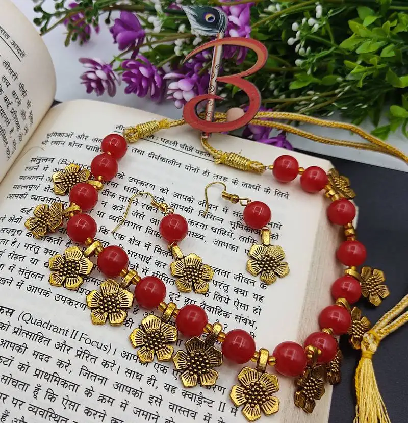 Red designer necklacer set