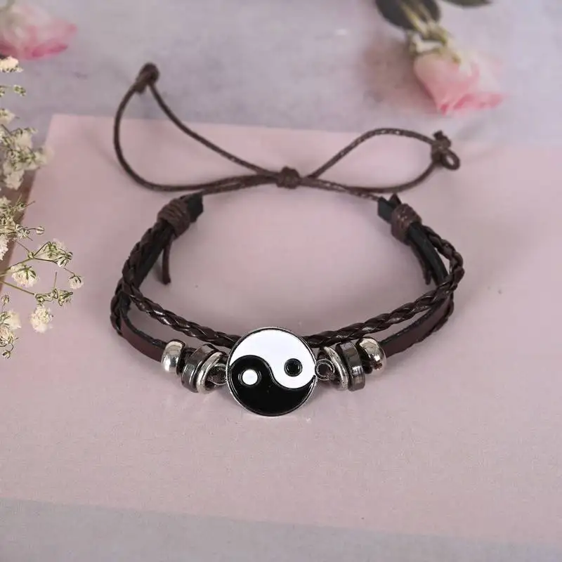 Men leather wraparound bracelet