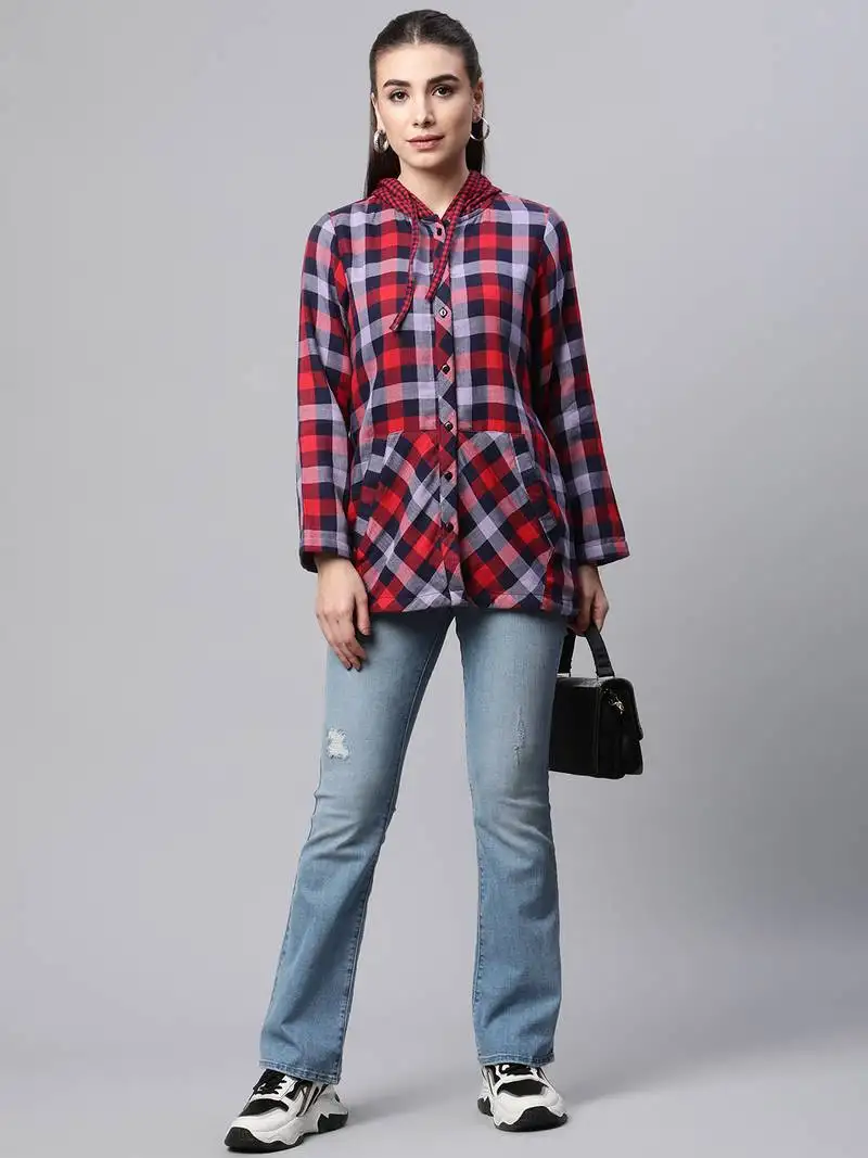 Winter casual shirt with hood