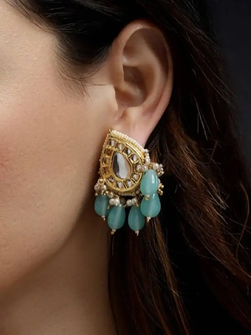 Aab-e-neel drop earring