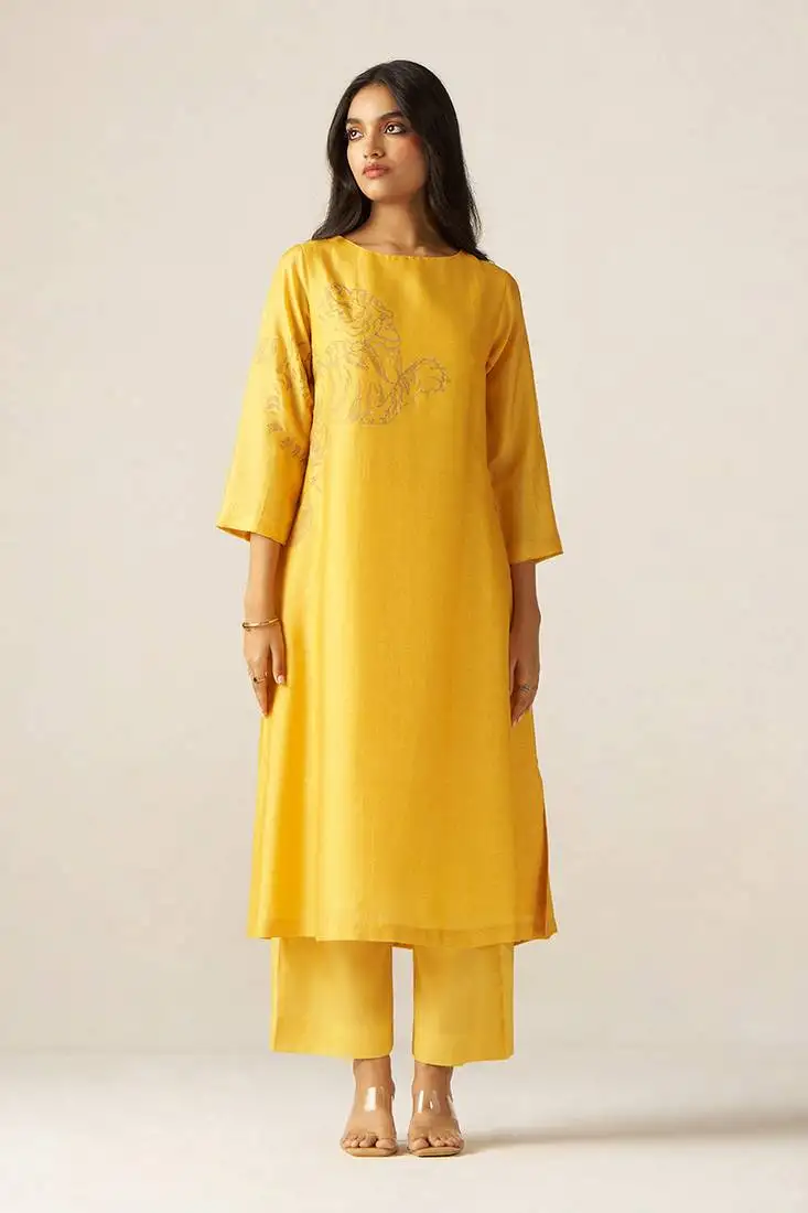 Yellow sherni print co-ord set