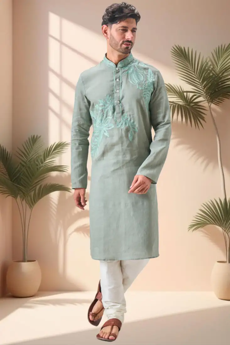 Black embroidered cotton salwar suit material with dupatta unstitched