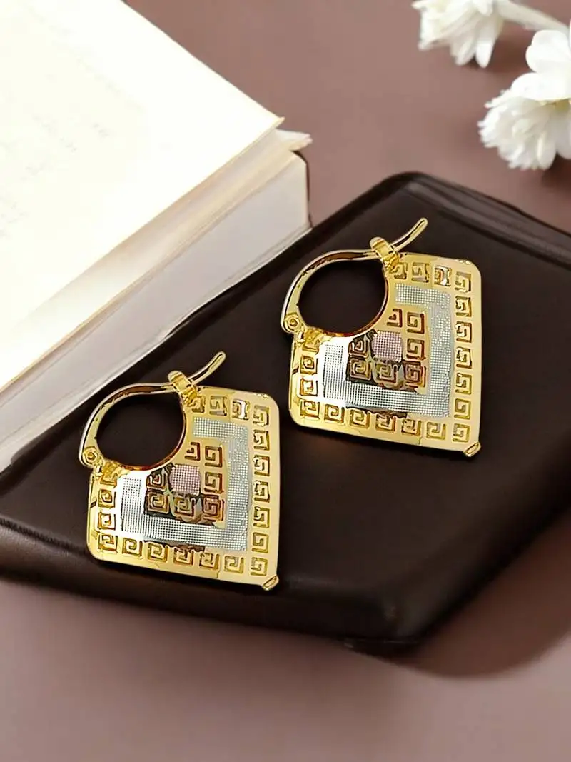 Gold and silver-plated latch hoop earrings