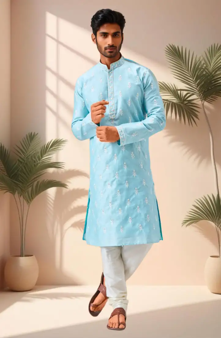 Pink embroidered art silk kids-tops