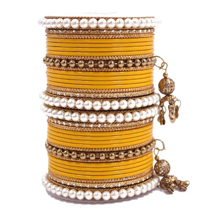 Yellow bangles set for wedding