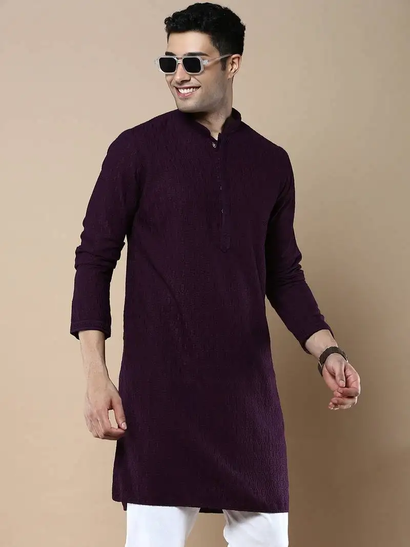 Sanwara's stylish ethnic chikankari kurta for men