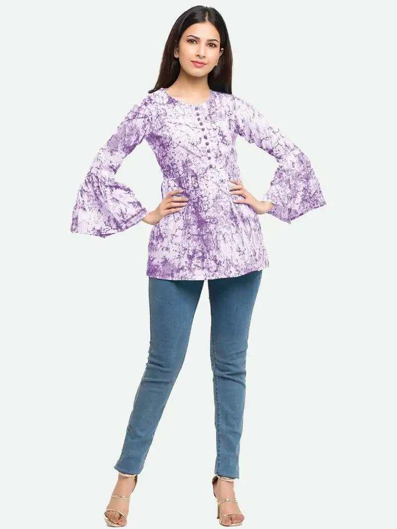 Yash gallery women's::Girls cotton tie die printed top